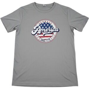 Armored Sportswear America 1776 Graphic Tee Mens Large Grey Excellent Athletic